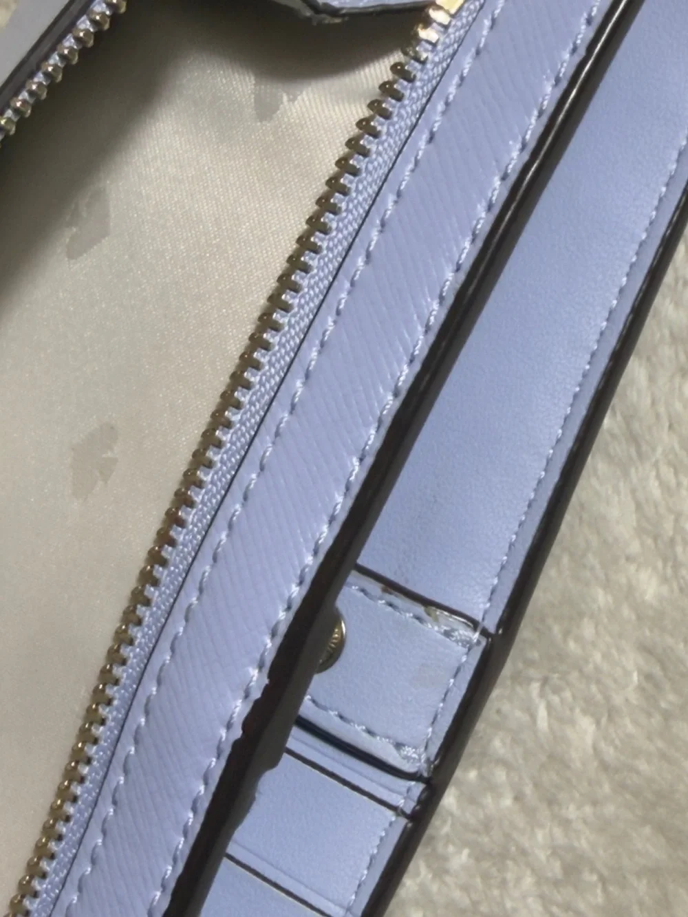 Kate Spade Lilac Staci Saffiano Leather Large Slim Bifold Wallet Light Purple